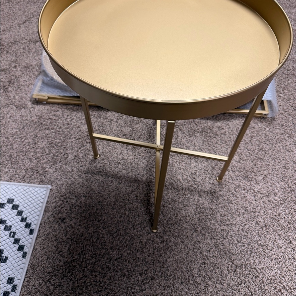Round Gold Accent Table